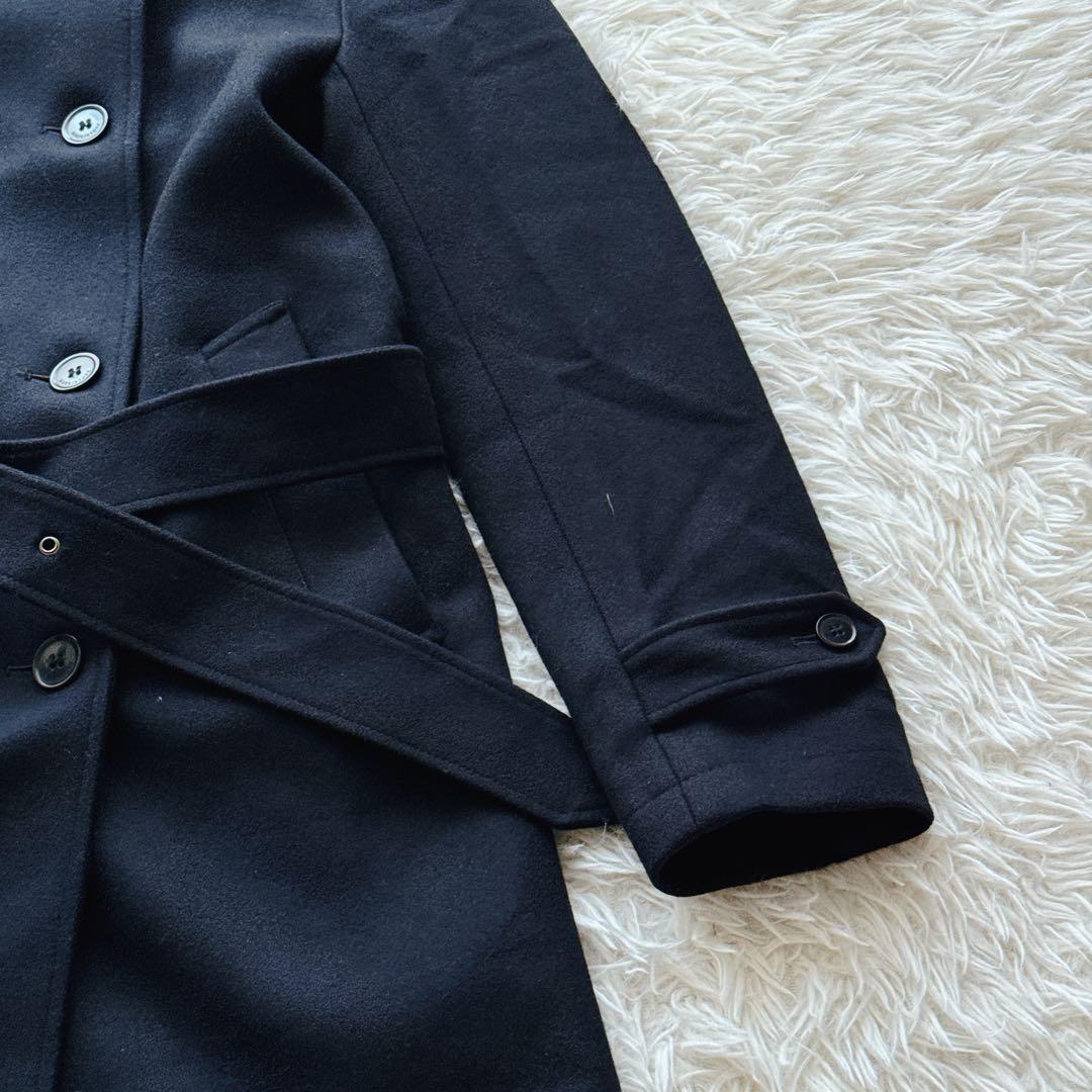 マッキントッシュ ウールコート ダブルブレスト ベルト付き 38サイズ ブラック