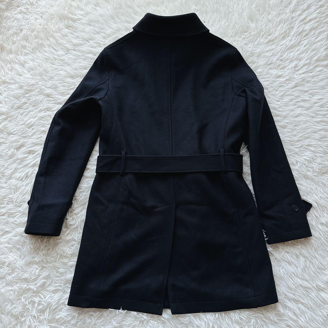 マッキントッシュ ウールコート ダブルブレスト ベルト付き 38サイズ ブラック