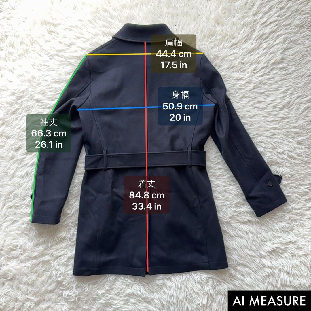マッキントッシュ ウールコート ダブルブレスト ベルト付き 38サイズ ブラック