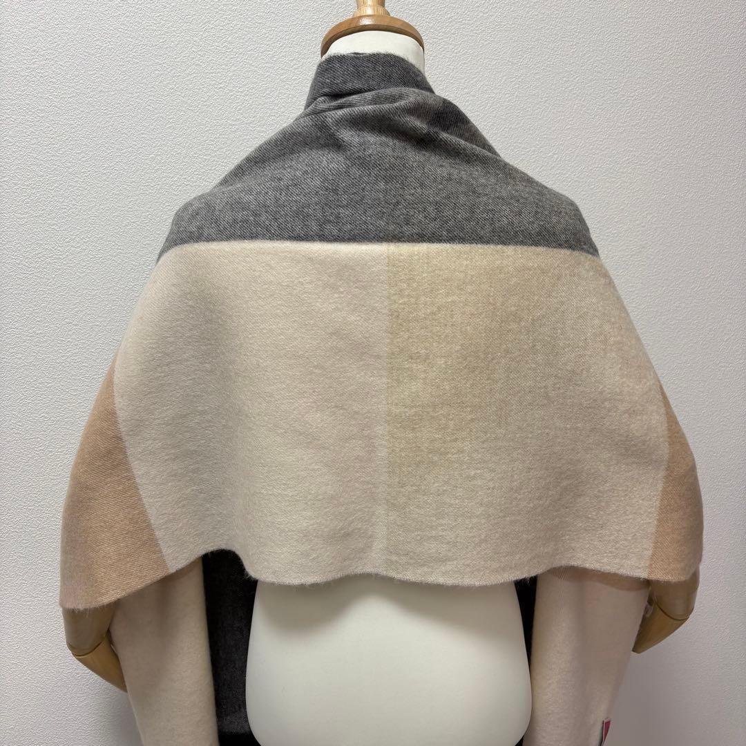 良品 katespade カシミヤ100% 大判 ストール マフラー スペード柄