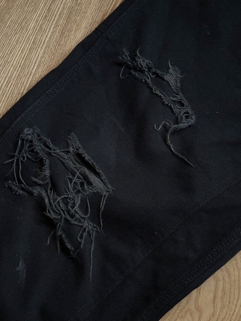 KAMIYA ダメージ加工 ペインターパンツ ダブルニー