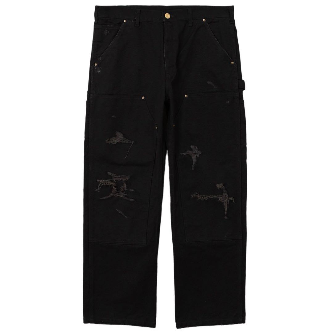 KAMIYA ダメージ加工 ペインターパンツ ダブルニー