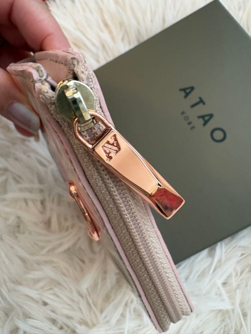 美品♪ ATAO ミリモ　ミニ財布　ブロックパーティ　シャングリラピンク