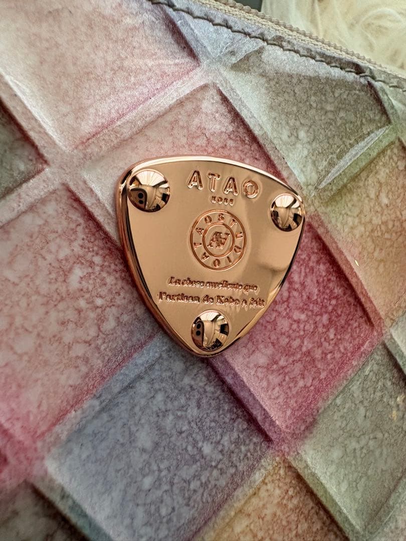 美品♪ ATAO ミリモ　ミニ財布　ブロックパーティ　シャングリラピンク