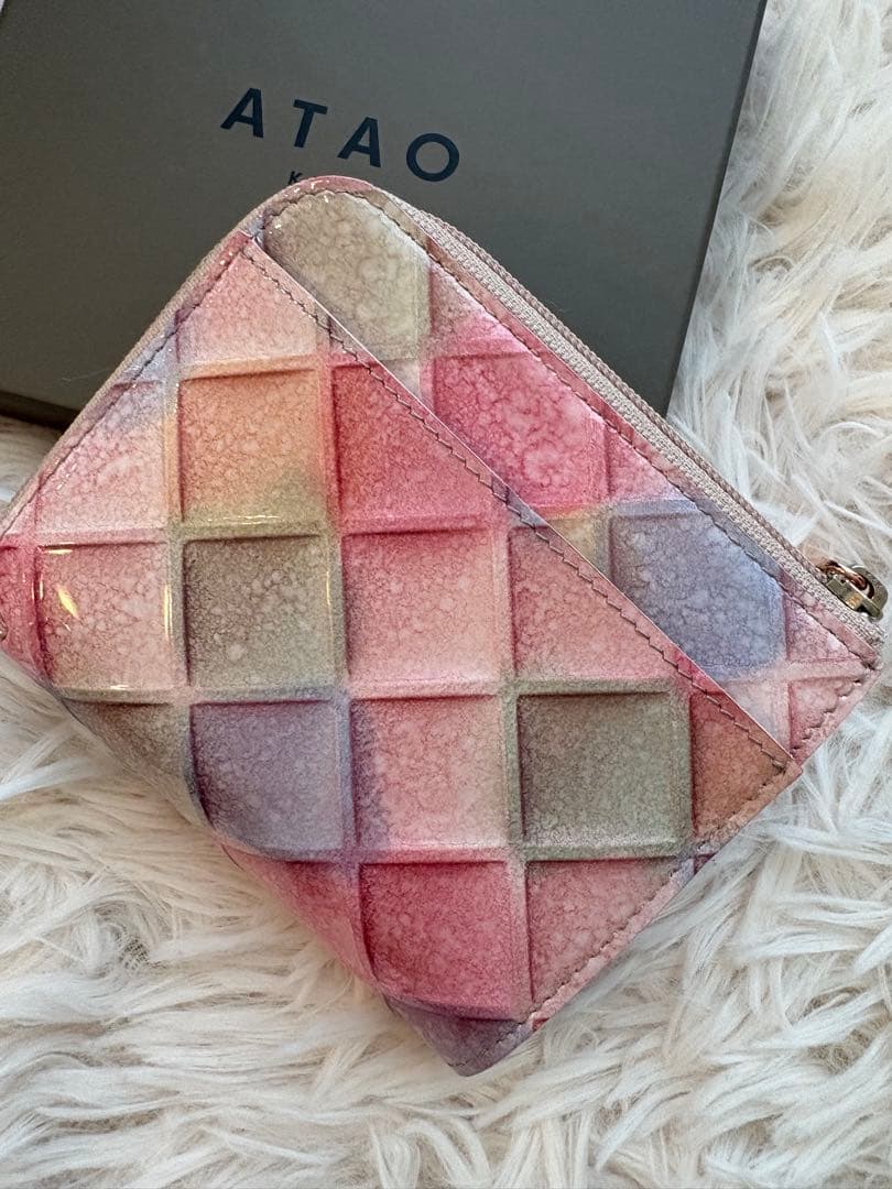 美品♪ ATAO ミリモ　ミニ財布　ブロックパーティ　シャングリラピンク