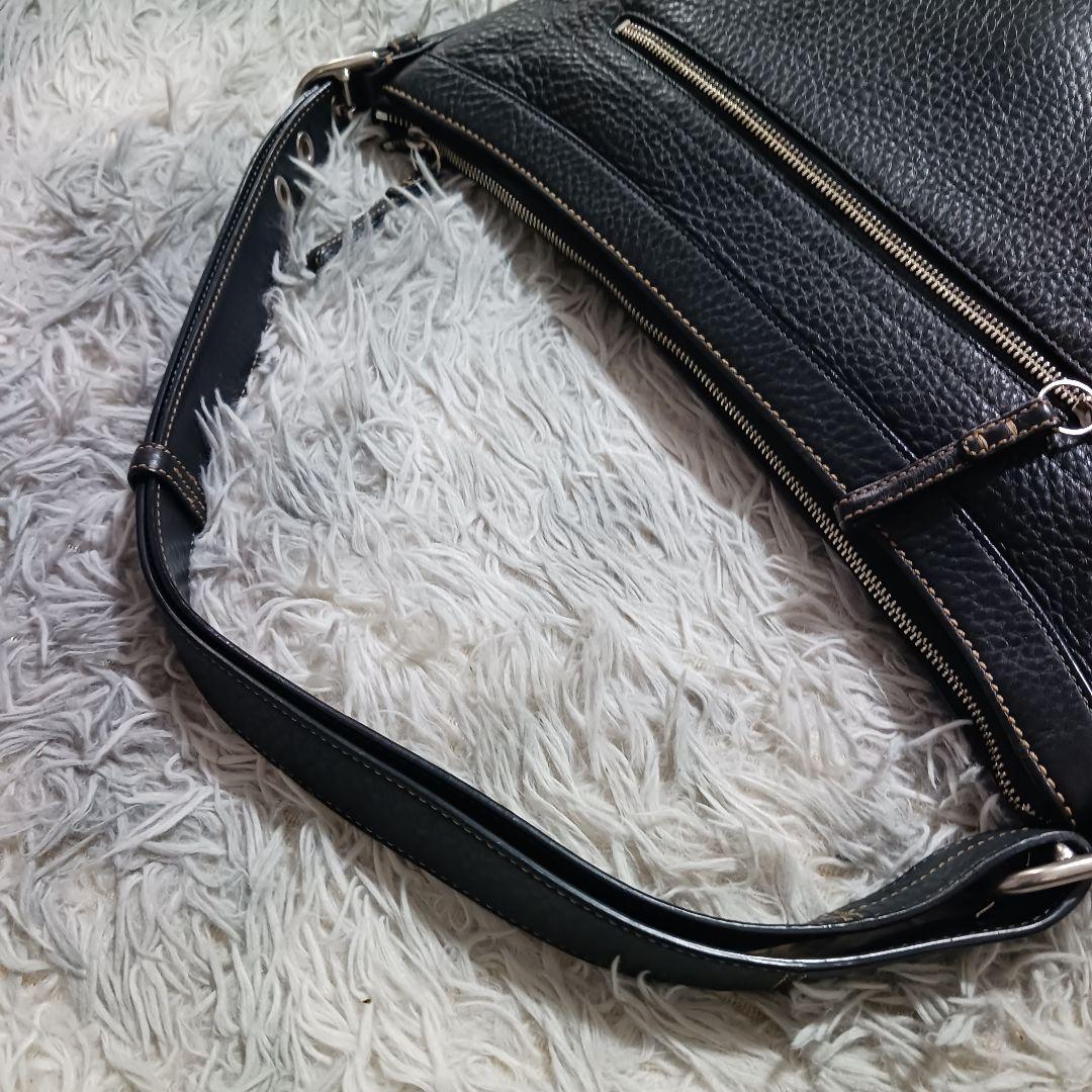 ​極美品✨コーチ F12323 ワンショルダーバッグ シボ革 レザー 黒 A4