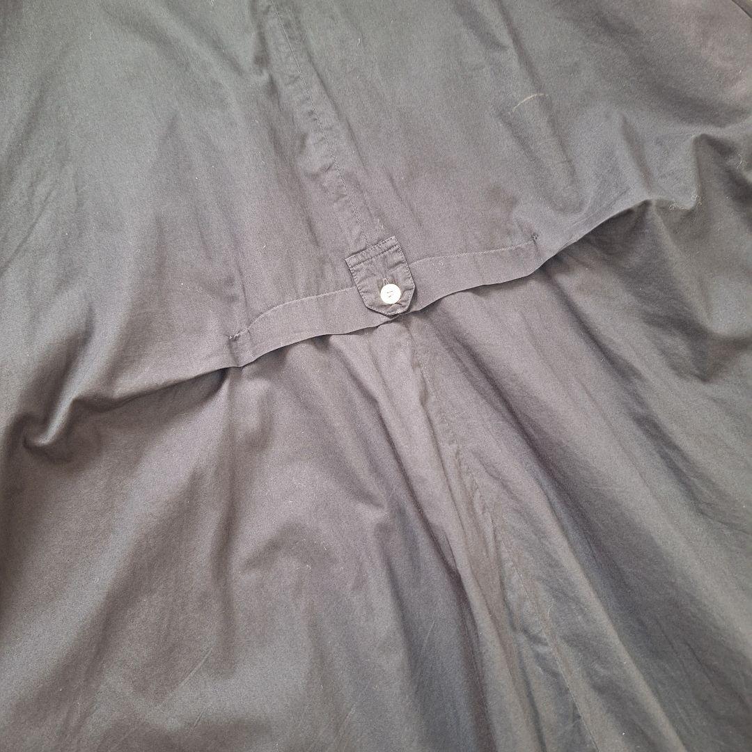 ヤッコマリカルド　横ピンタックコットンシャツワンピース　ブラック　ゆったり