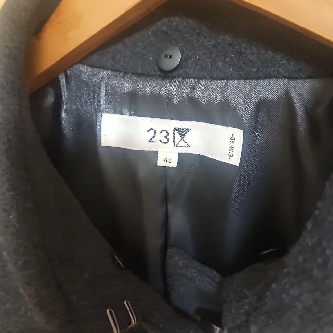 【早い者勝ち❗】23区 ロングコートブラック 大きいサイズ 46 3L