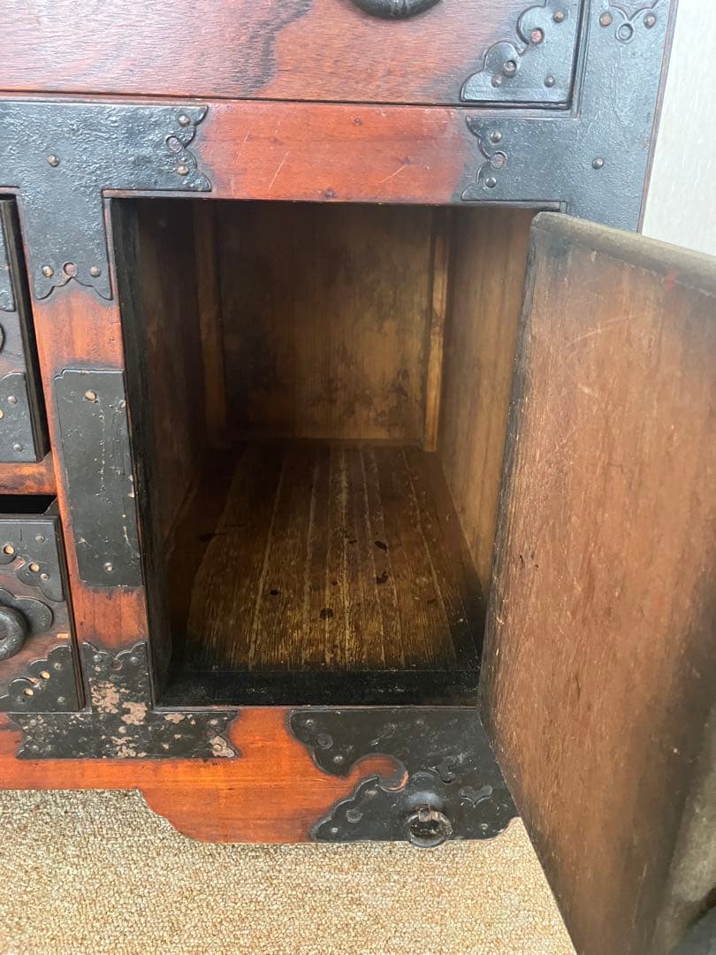 アンティーク 和箪笥　船箪笥　車箪笥　鉄金具