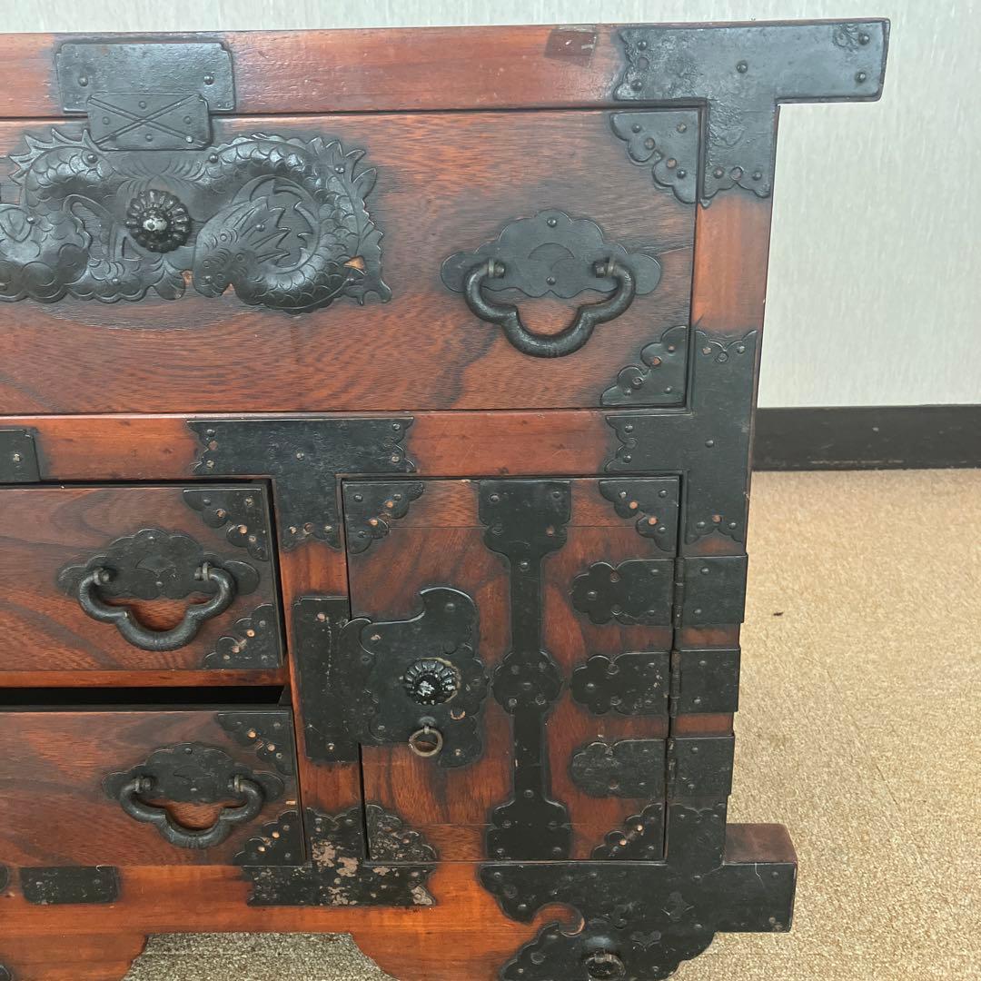 アンティーク 和箪笥　船箪笥　車箪笥　鉄金具
