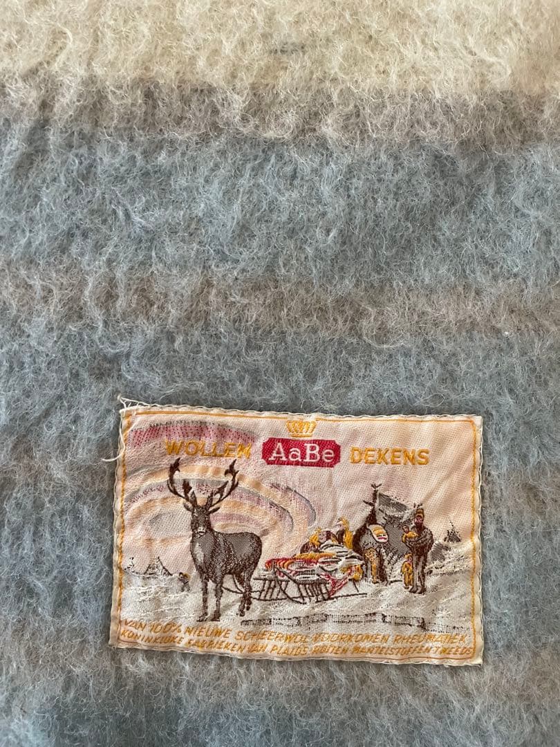 【希少】オランダ製 AaBe ウールブランケット ヴィンテージ毛布