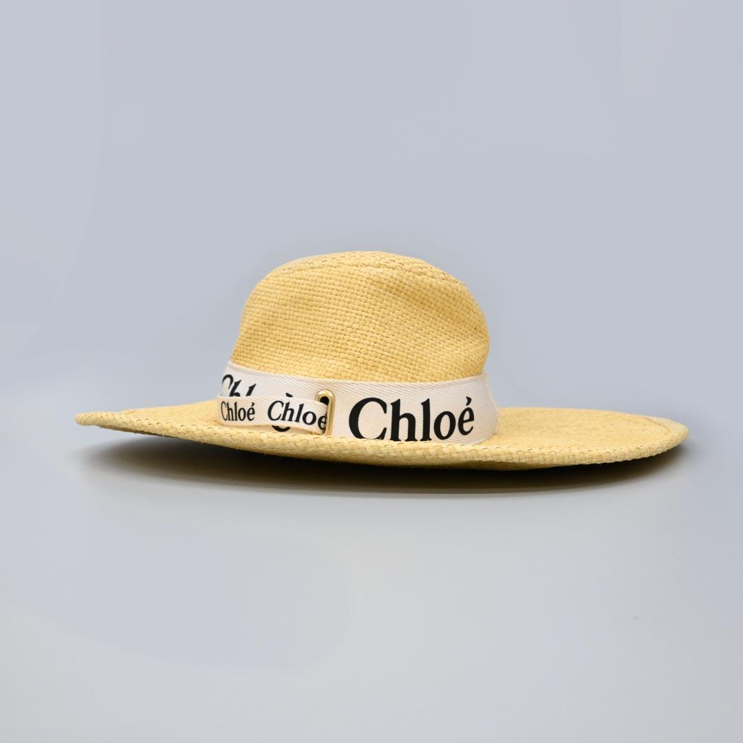 □ 45979★Chloe クロエ 帽子 ラフィア　ハット 麦わら帽子