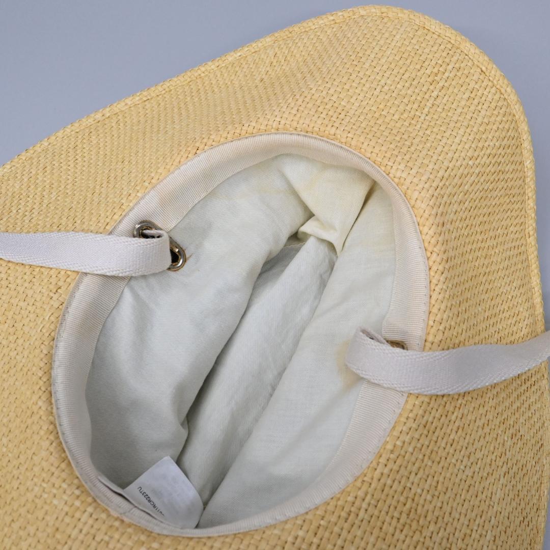 □ 45979★Chloe クロエ 帽子 ラフィア　ハット 麦わら帽子