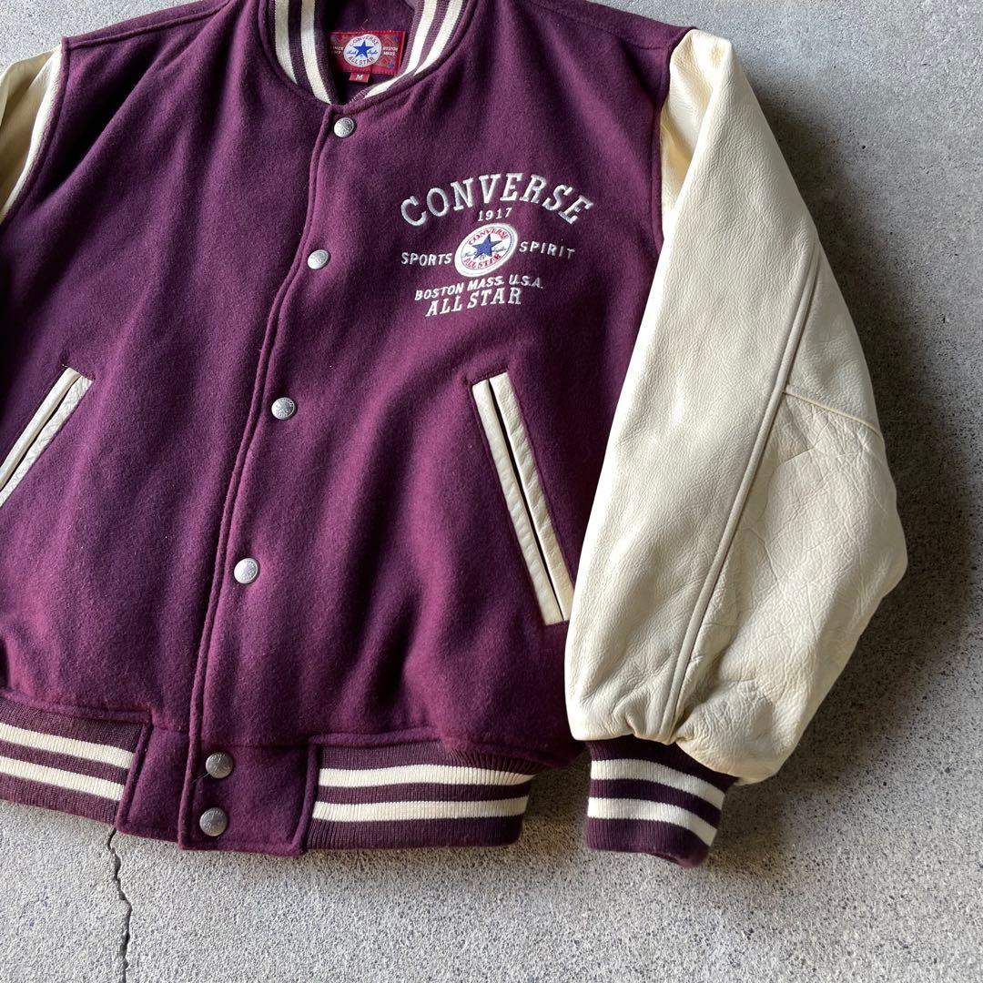 CONVERSE ALL STAR 袖レザー スタジャン ワインレッド y2k