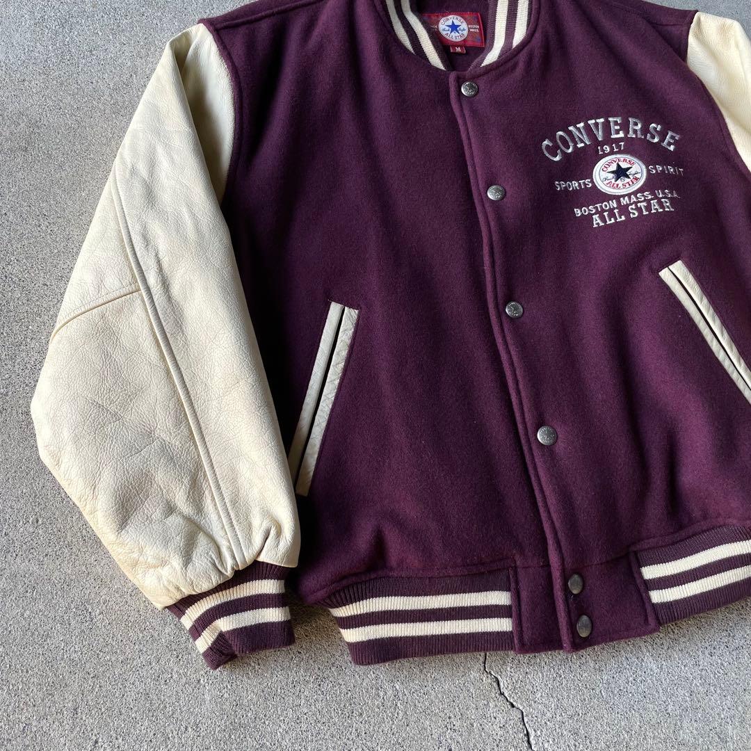 CONVERSE ALL STAR 袖レザー スタジャン ワインレッド y2k