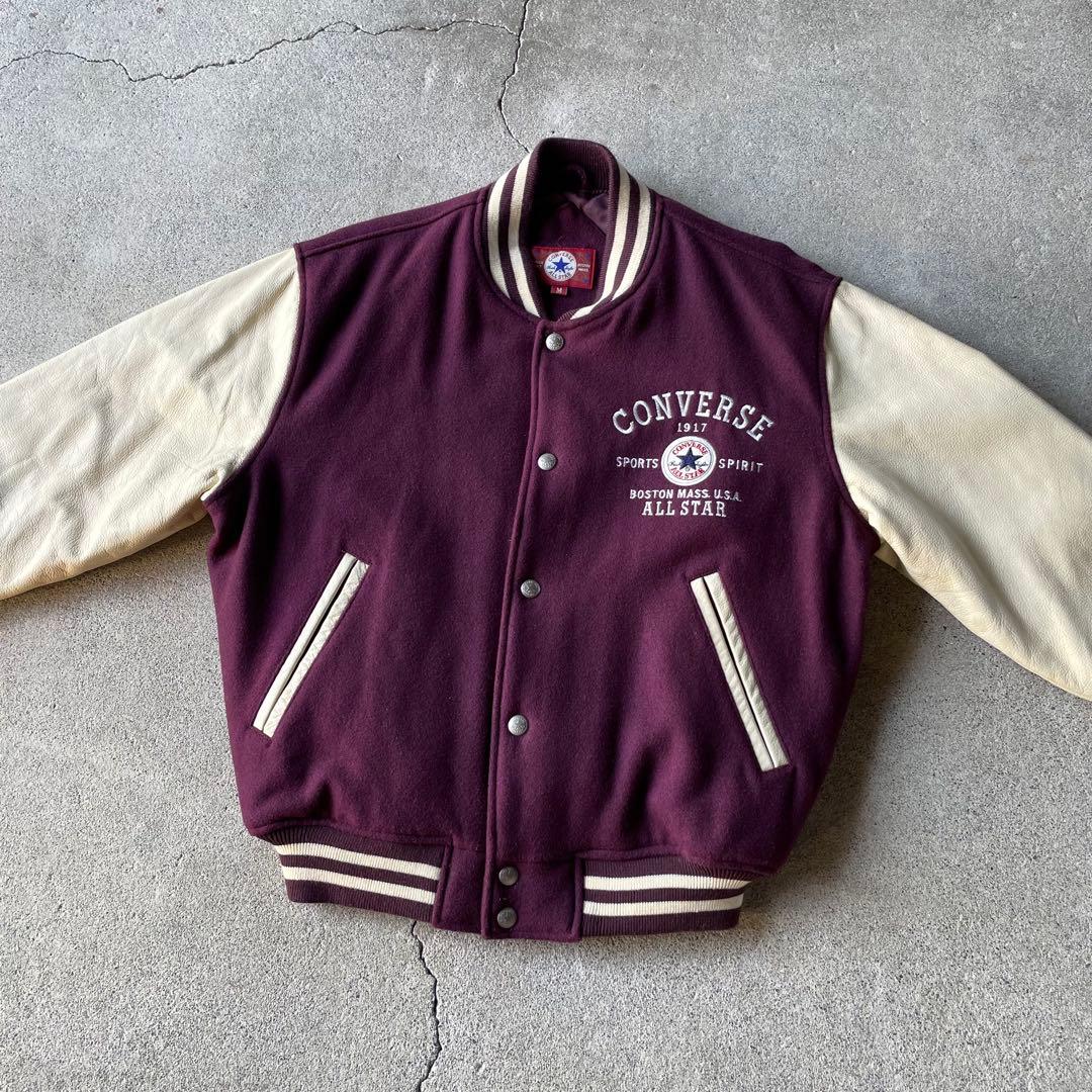 CONVERSE ALL STAR 袖レザー スタジャン ワインレッド y2k