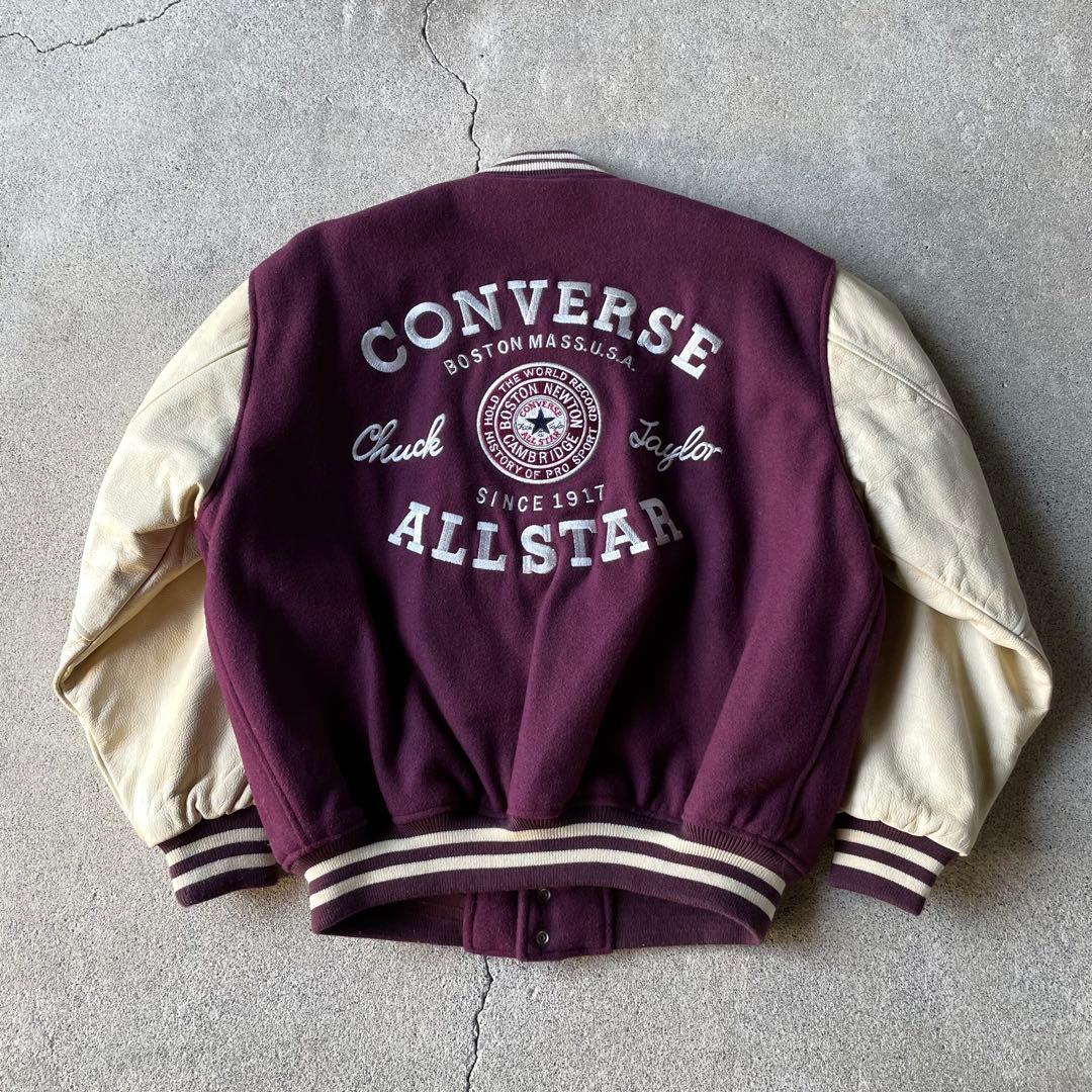 CONVERSE ALL STAR 袖レザー スタジャン ワインレッド y2k