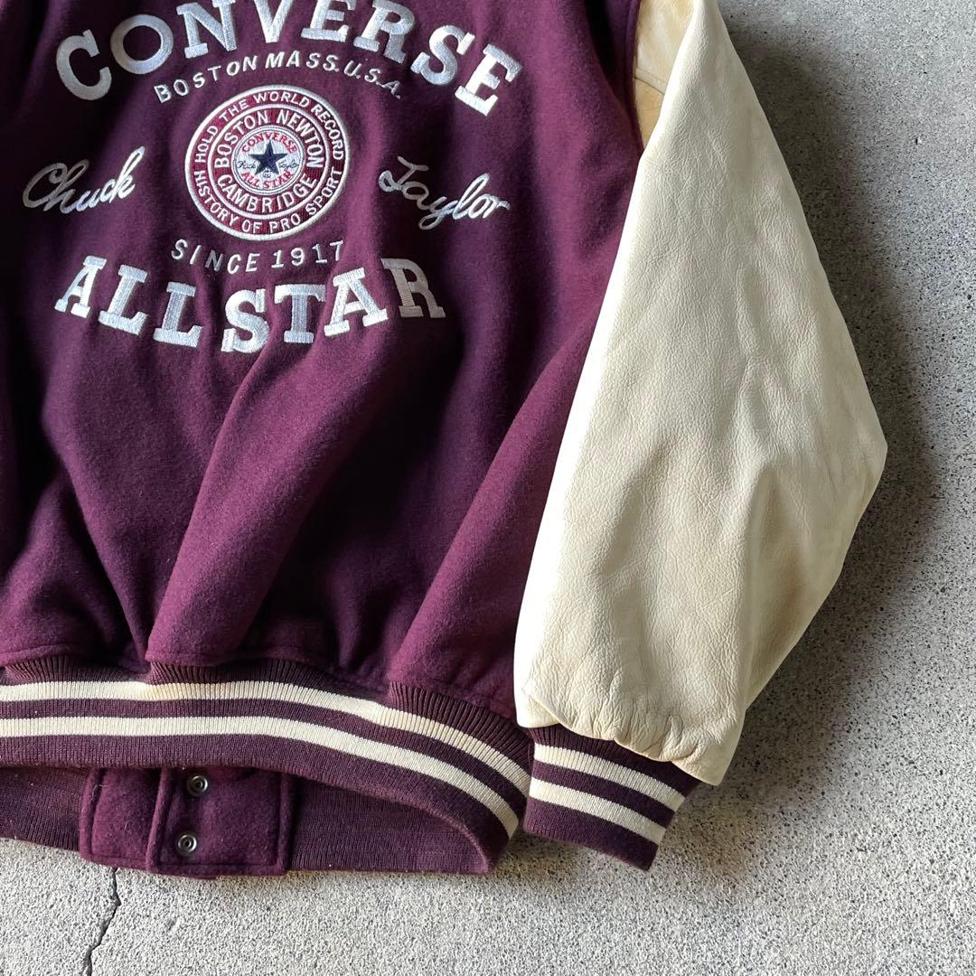 CONVERSE ALL STAR 袖レザー スタジャン ワインレッド y2k