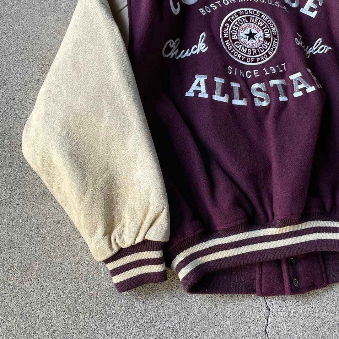 CONVERSE ALL STAR 袖レザー スタジャン ワインレッド y2k