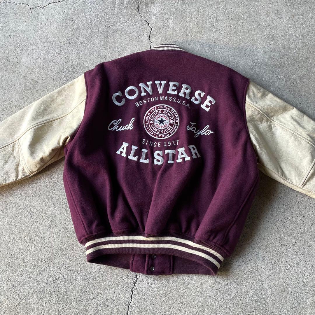 CONVERSE ALL STAR 袖レザー スタジャン ワインレッド y2k