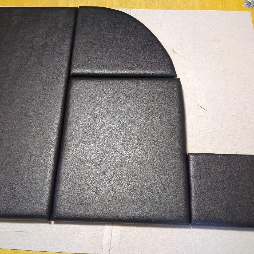 【にこにこ】フラット4点&Fテーブル&ロールーフ棚【ブラックレザー】