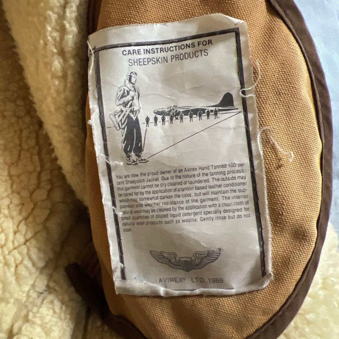 AVIREX B-3 レザームートンジャケット　38 MADE IN USA
