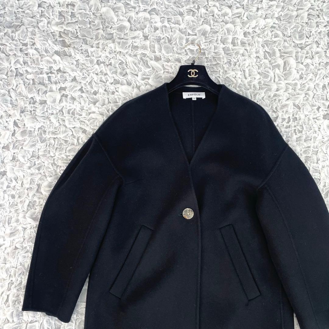 エンフォルド ウールリバーカーデコート　ノーカラー