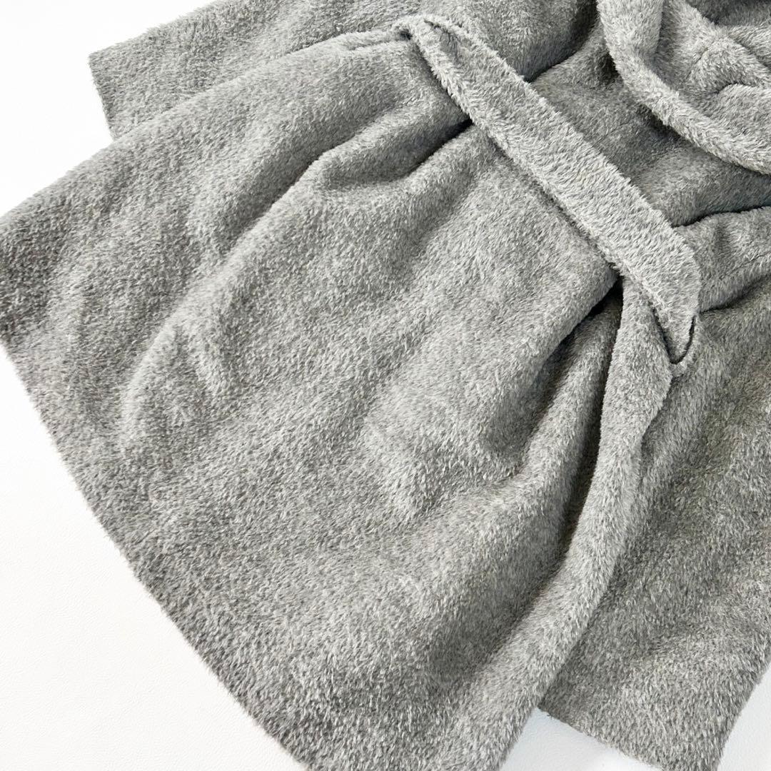 うさぎさまマックスマーラ アルパカシャギー フードベルテッドコート ラップコート