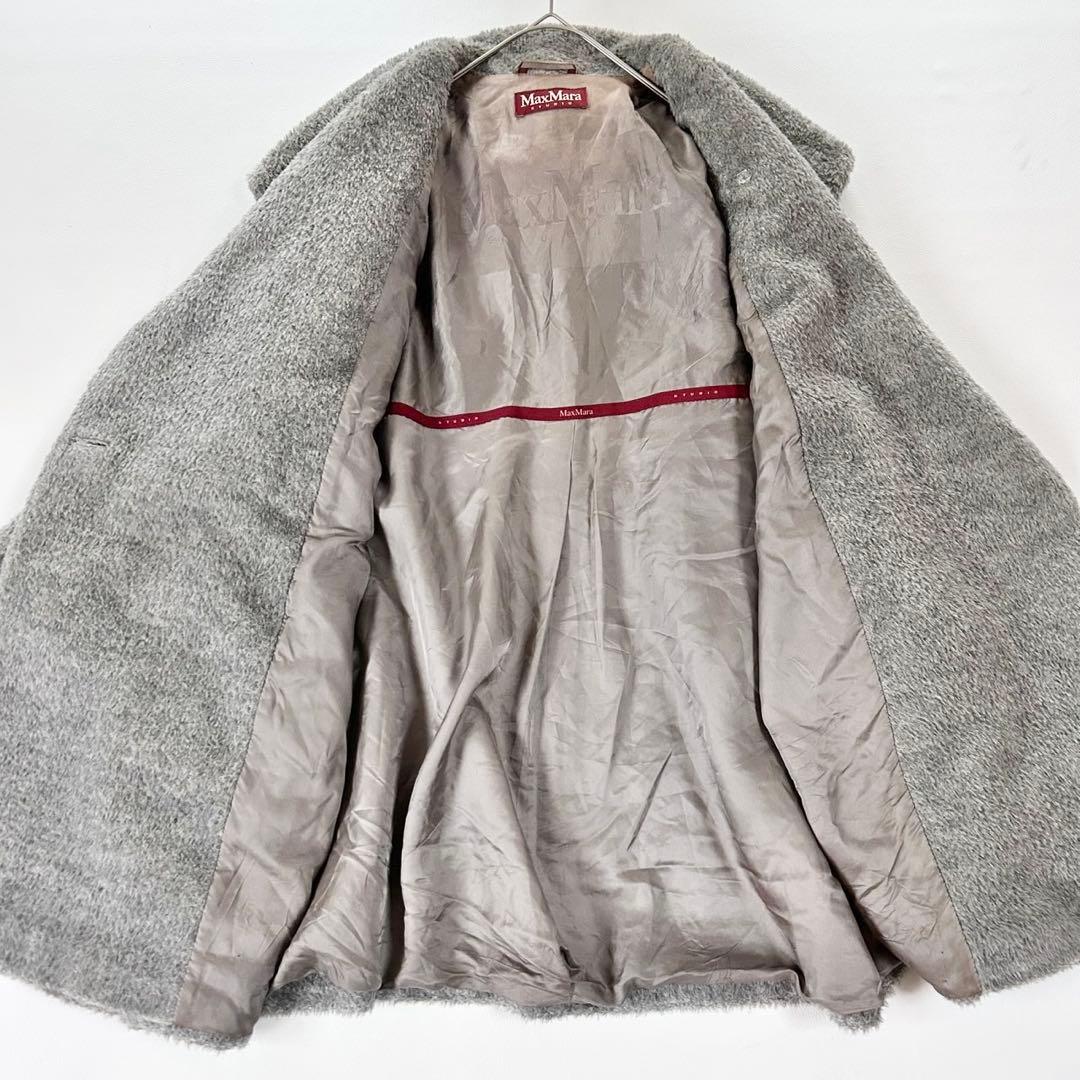 うさぎさまマックスマーラ アルパカシャギー フードベルテッドコート ラップコート