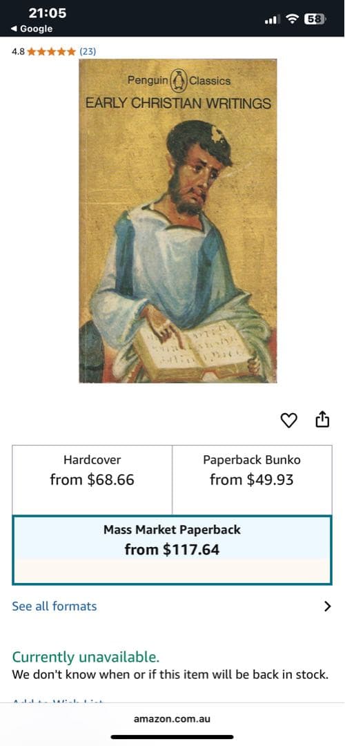 希少　EARLY CHRISTIAN WRITINGS