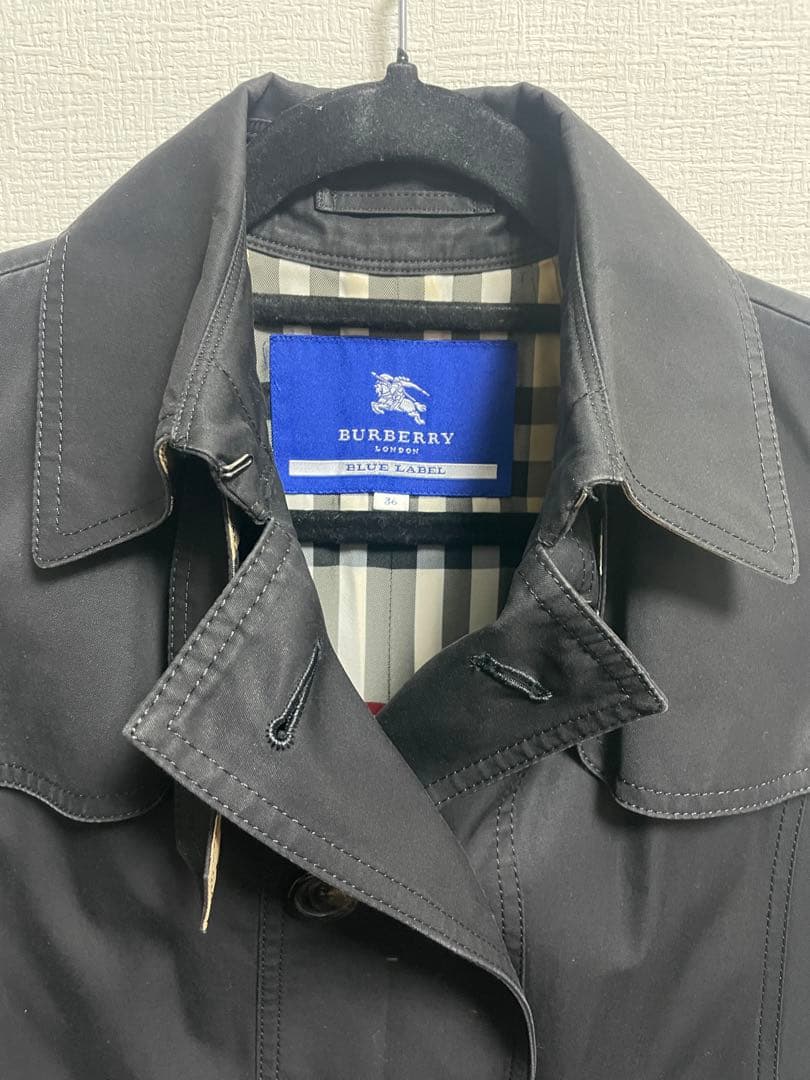 BURBERRY BLUE LABEL トレンチコート 36 ブラック