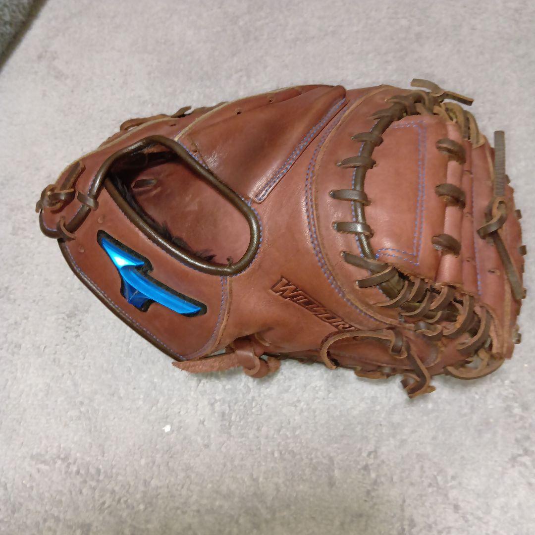 ミズノ ウィルドライブブルー ブラウン キャッチャーミット　軟式用