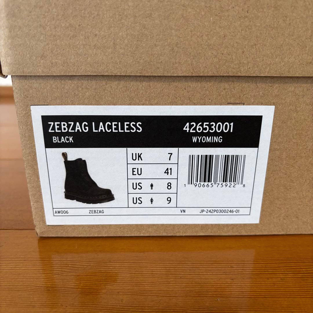 ノ*ブ様 ドクターマーチン レースレスブーツ ZEBZAG UK7 ブラック ゴ