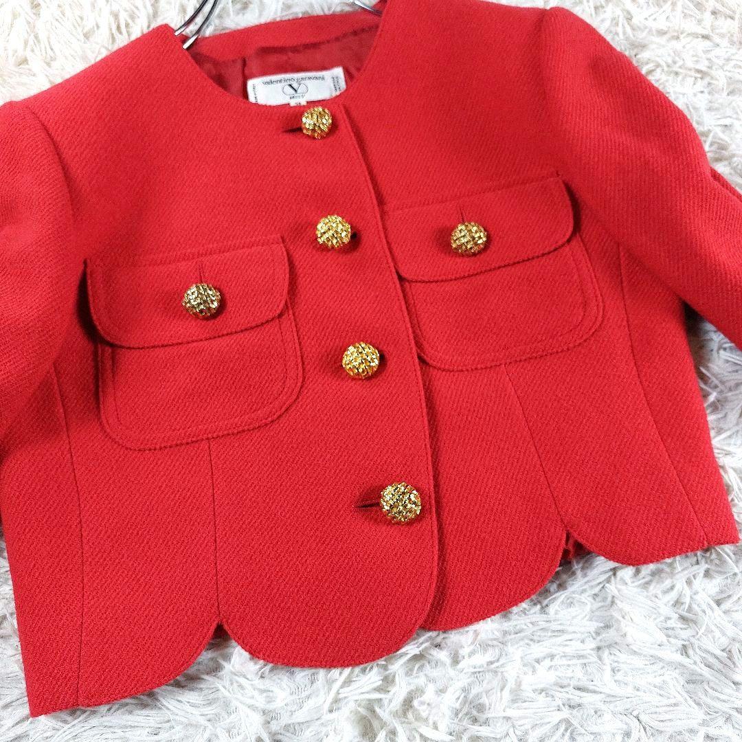 美品 VALENTINO GARAVANI 金ボタンノーカラージャケットイタリア