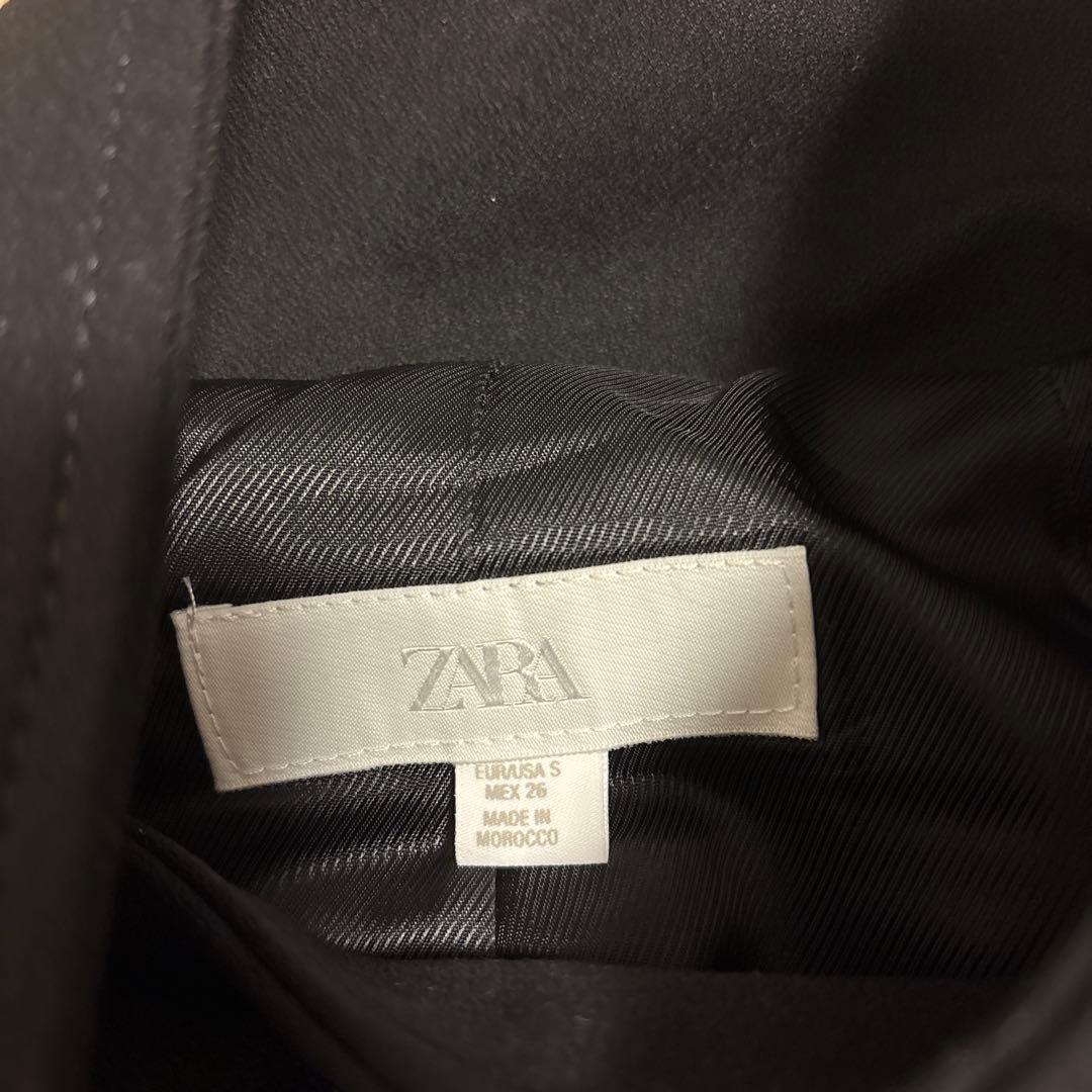 ZARA クロップド ダブルブレスト ウールブレンドコート S