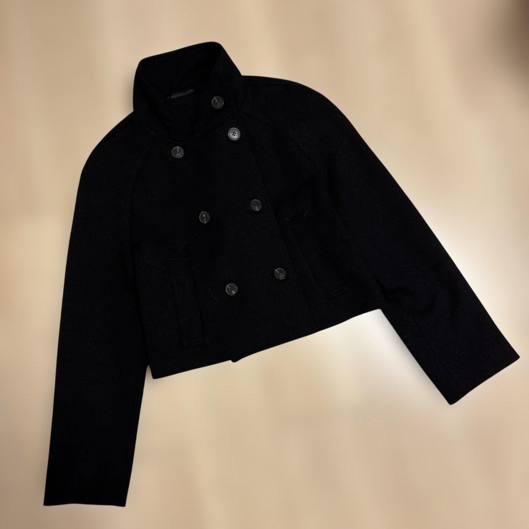 ZARA クロップド ダブルブレスト ウールブレンドコート S