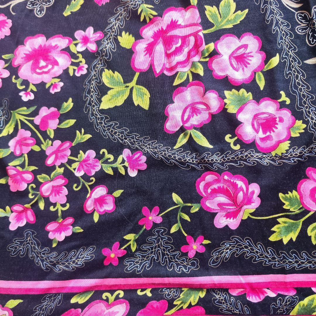 【極美品】LEONARD レオナール花柄 ウールxシルク混カットソー M 日本製