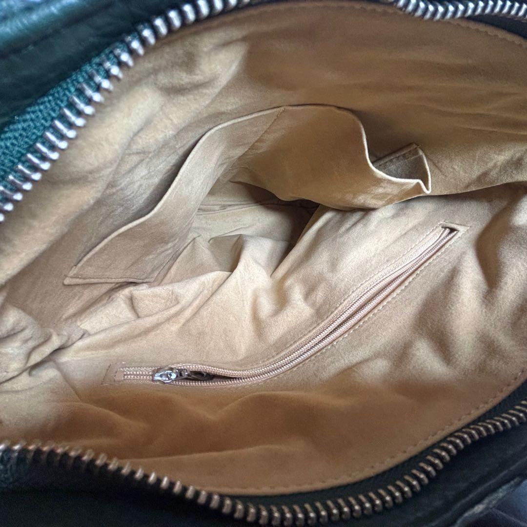 JRA公認 最高級パイソン本革 ショルダーバッグ 大容量 緑黒 縁起物 日本製