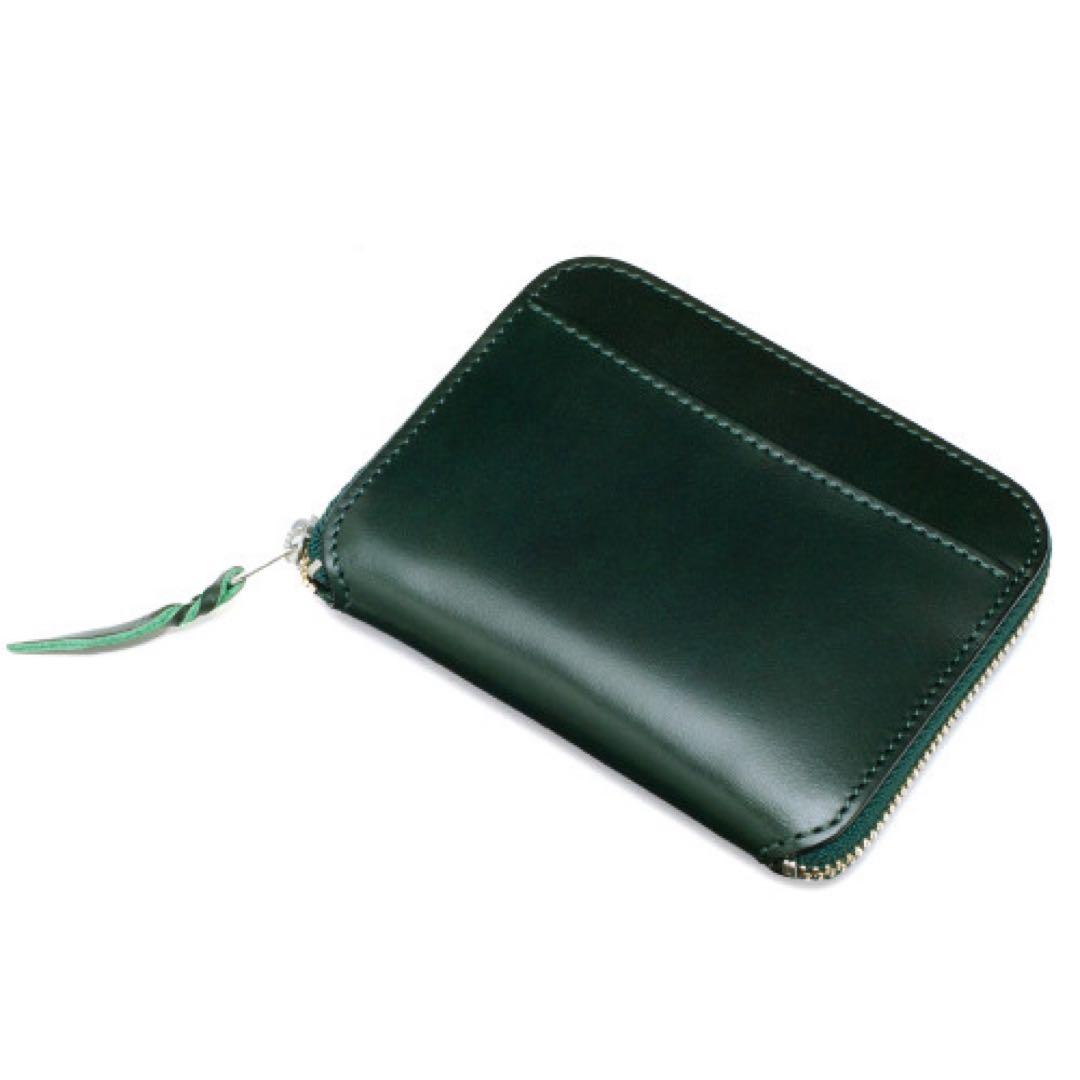 鞄いたがき 革財布 グリーン 二つ折り財布