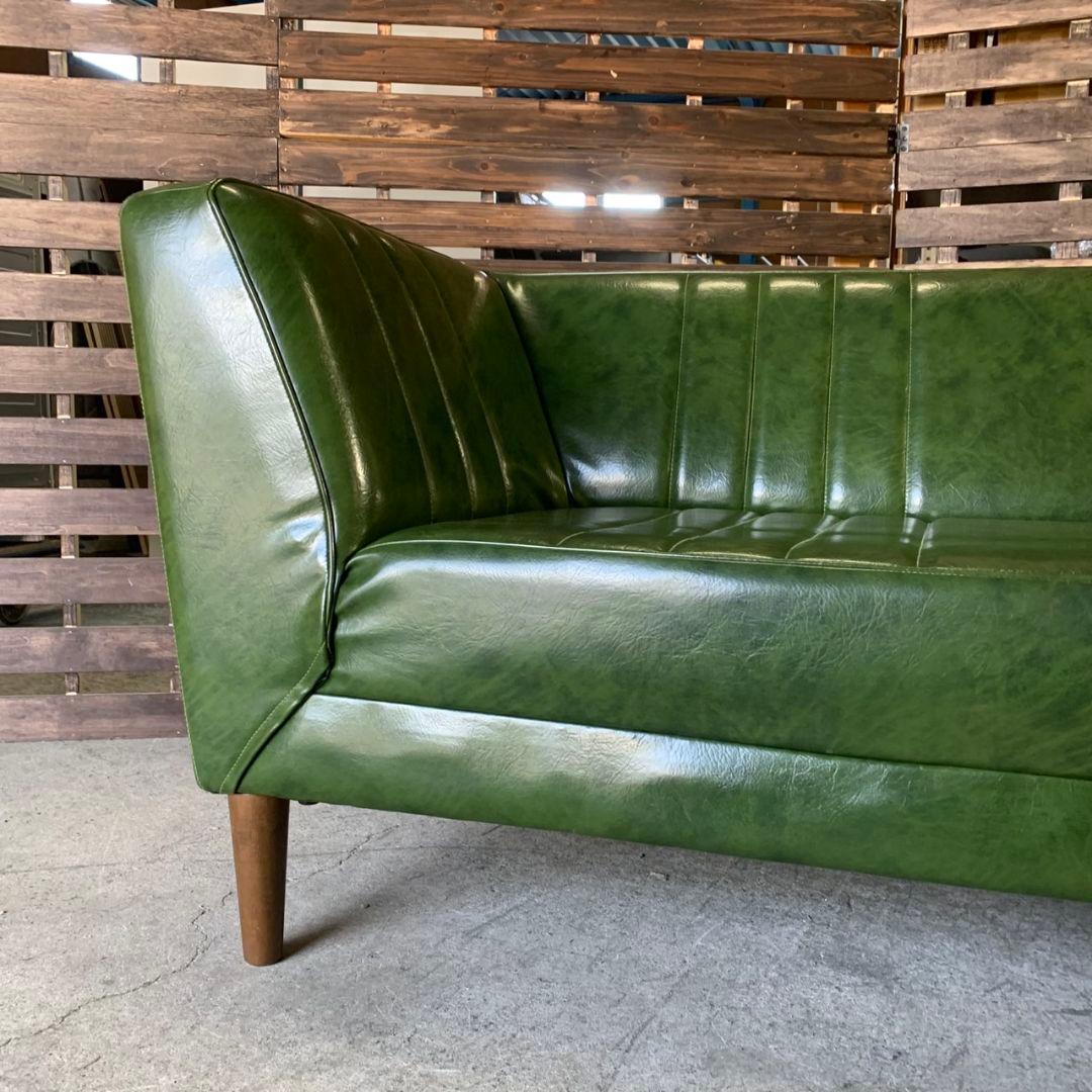 H425\" niko and コーナーソファ L字型 合皮 グリーン