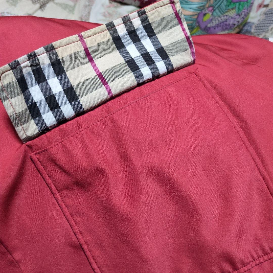 ❤　BURBERRY LONDON・赤 トレンチノバチェックコート・Lsize