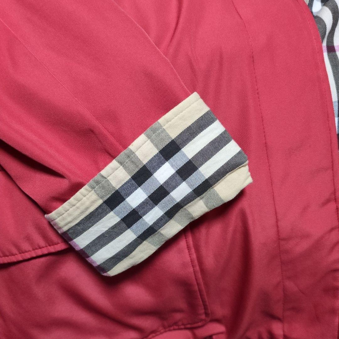 ❤　BURBERRY LONDON・赤 トレンチノバチェックコート・Lsize
