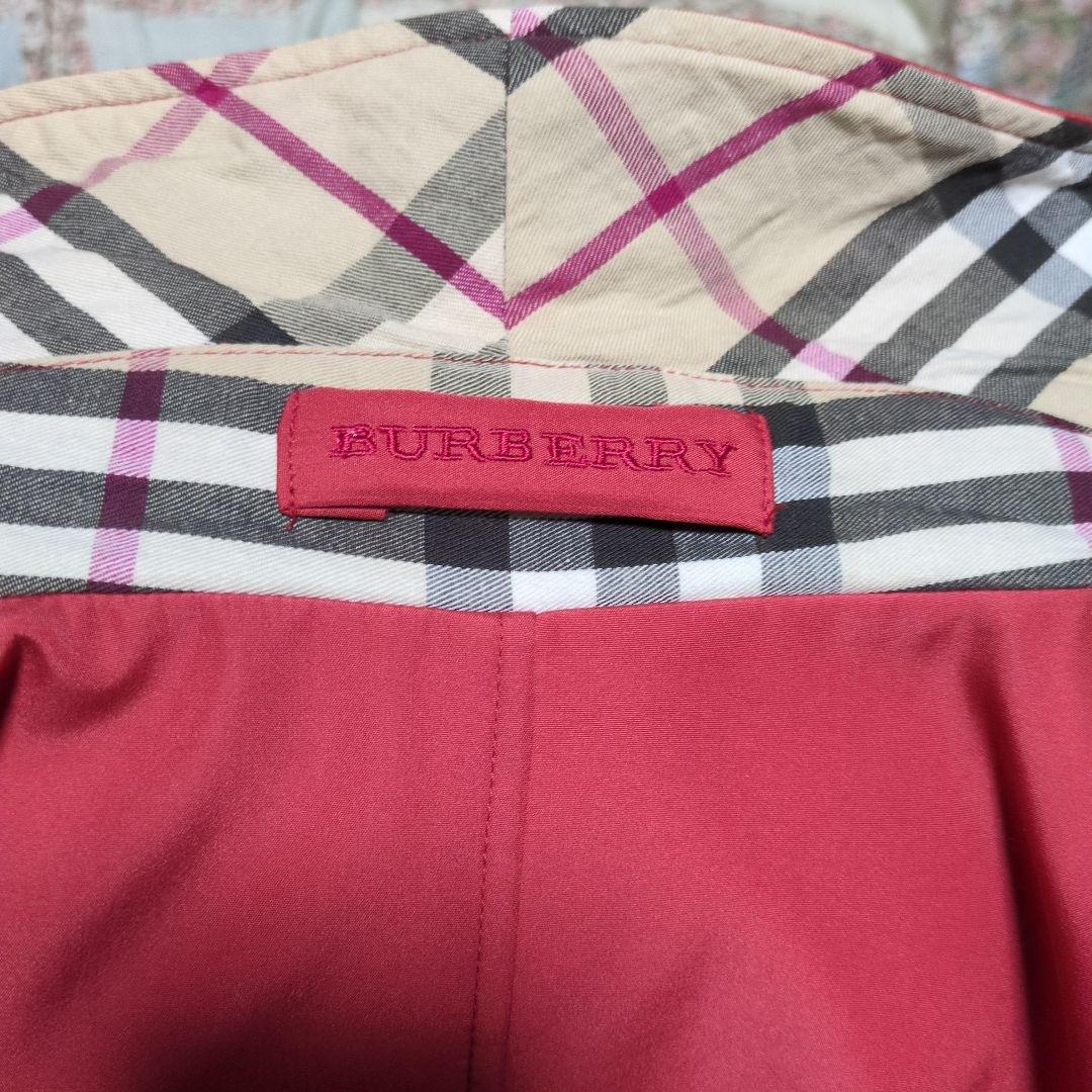 ❤　BURBERRY LONDON・赤 トレンチノバチェックコート・Lsize