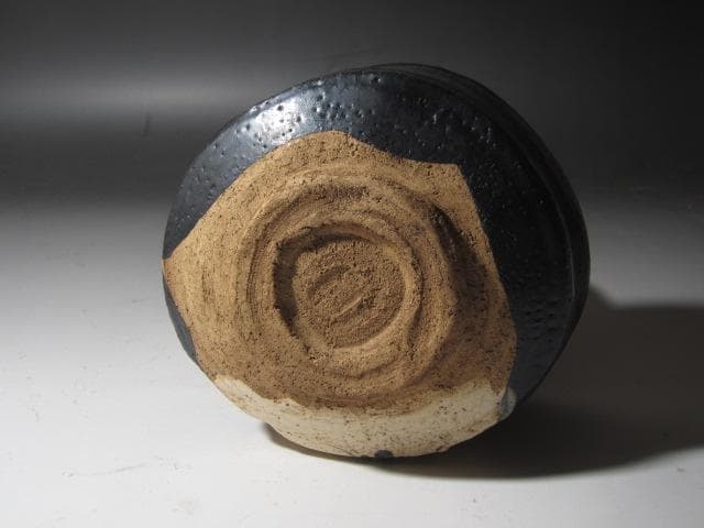 【セール】★　時代　黒織部茶碗　曙　裏千家　十一代　玄々斎の花押★x461