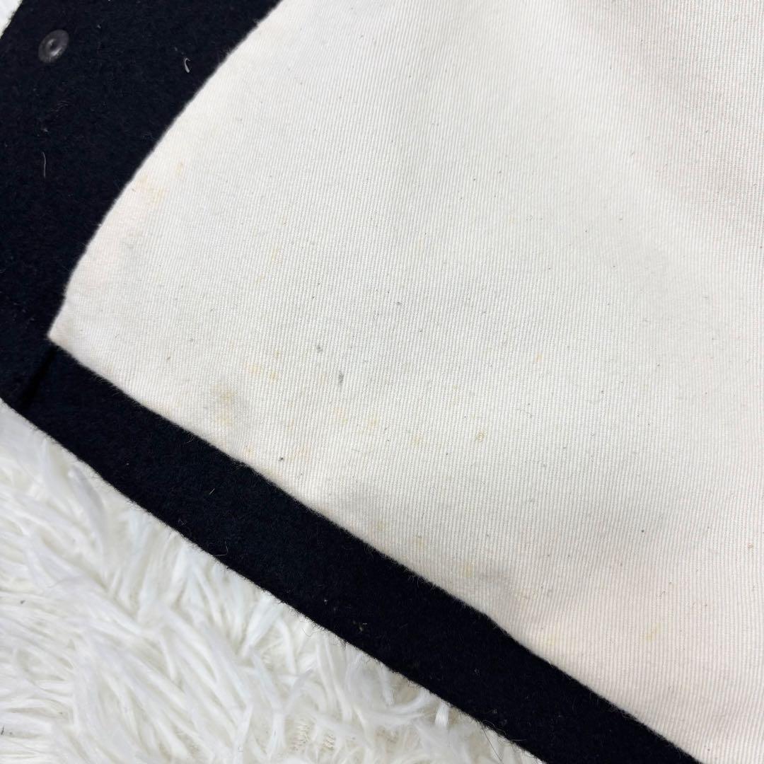 フラッシュリポート 袖革レザー ロング スタジャン ブラック 黒 L