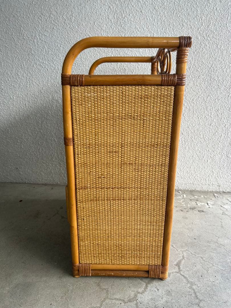 レトロ ラタン籐チェスト 家具 4段 タンス