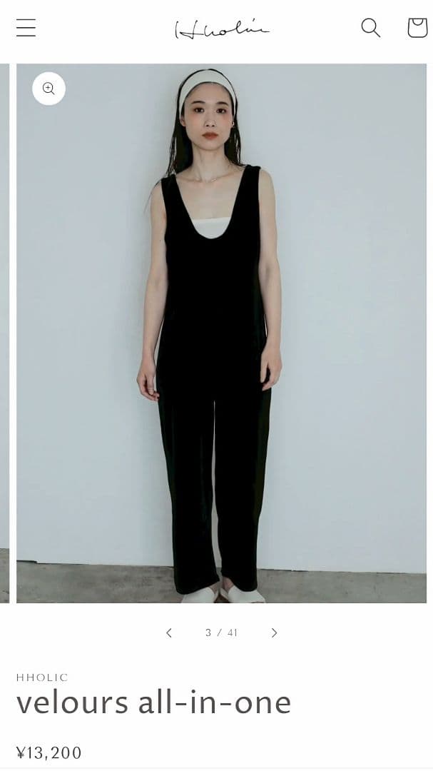 【 新品タグ付 】hholic エイチホリック ベロア オールインワン
