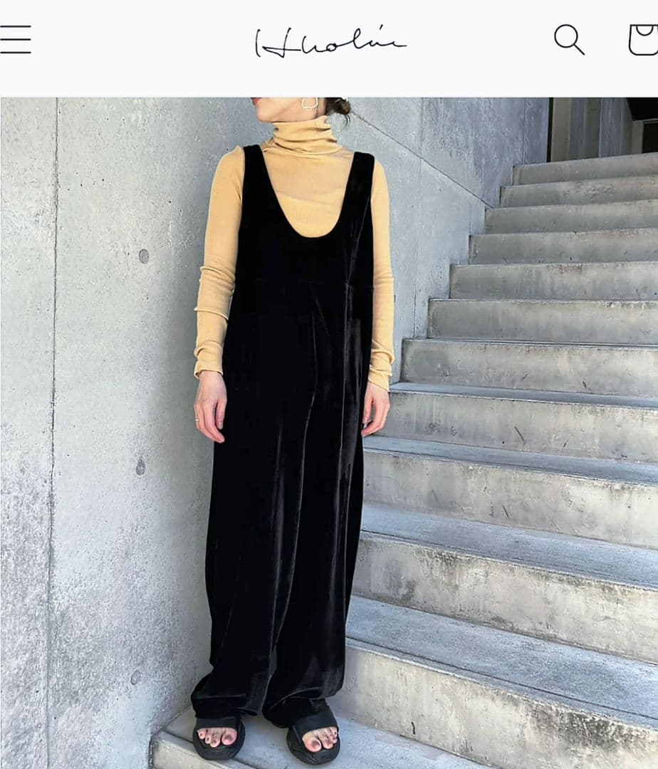 【 新品タグ付 】hholic エイチホリック ベロア オールインワン