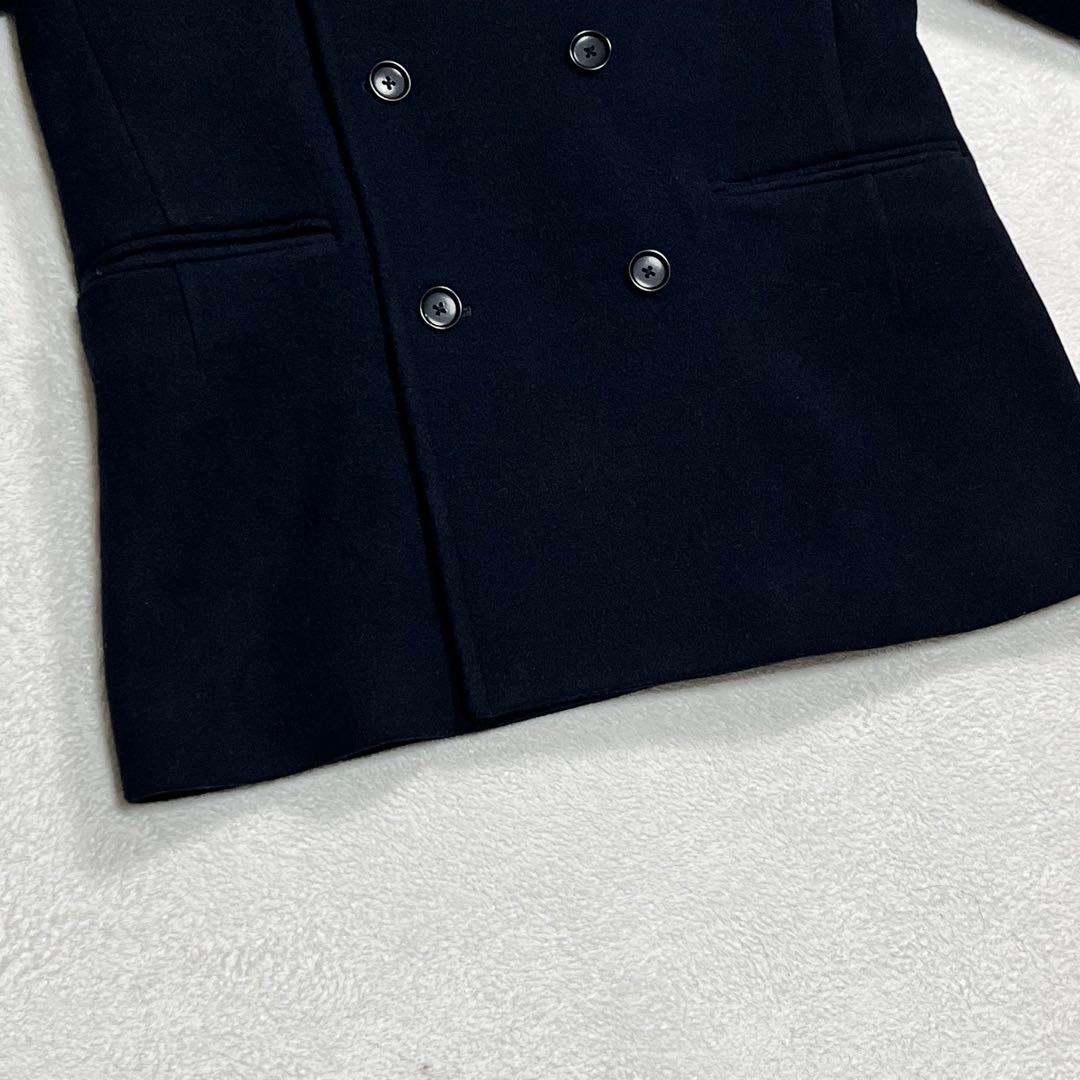 『SHIPS シップス』スーパー140s メルトンPコート ネイビー L ドレス