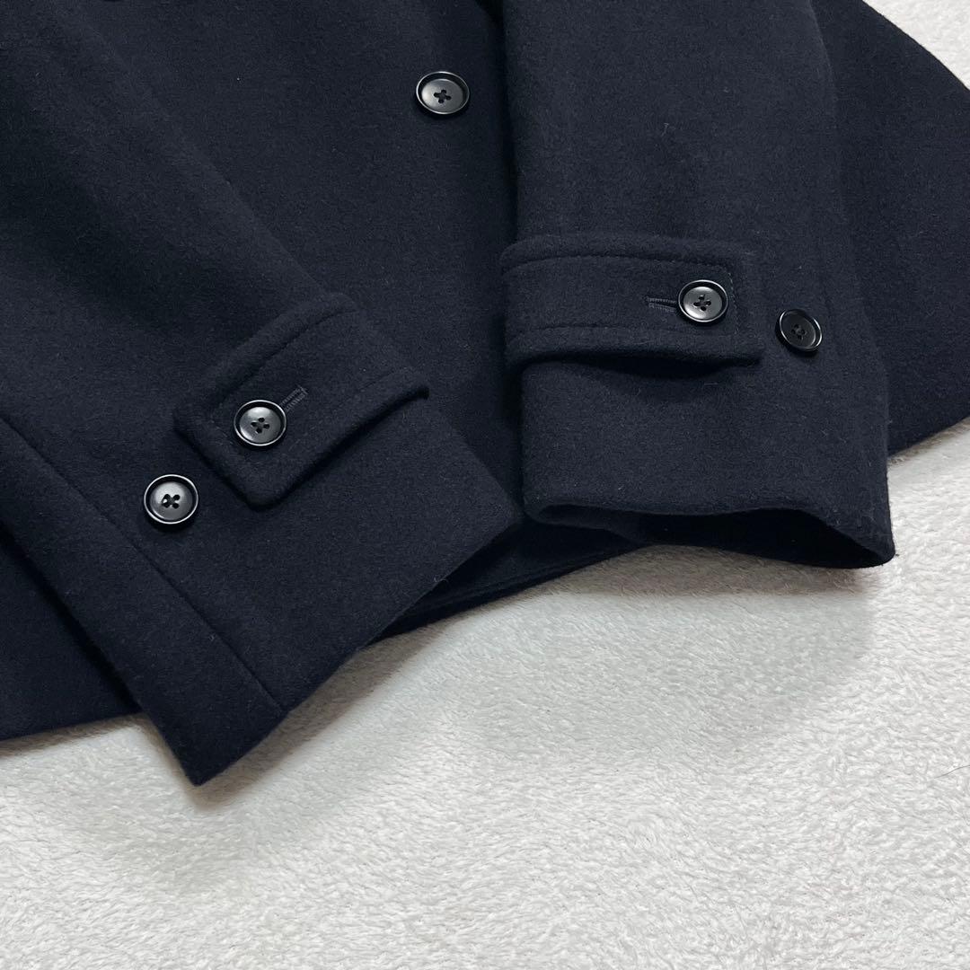 『SHIPS シップス』スーパー140s メルトンPコート ネイビー L ドレス